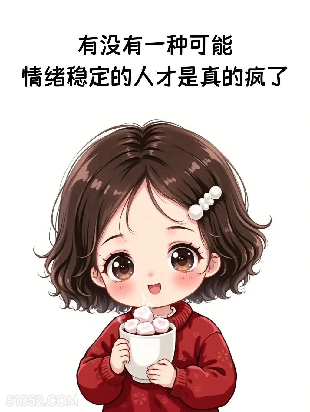 情绪稳定的人才是真疯了 小女孩 发癫 发朋友圈 搞笑文案