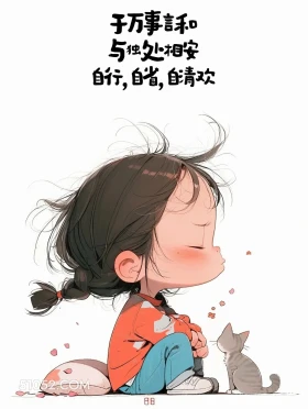 于万事言和,于独处相安 小女孩 发朋友圈 文案