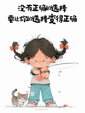 没有正确选择,要让你的选择变正确 小女孩 释怀 放下 文案