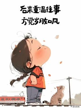 后来重温往事,方觉岁月如风 小女孩 发朋友圈 文案