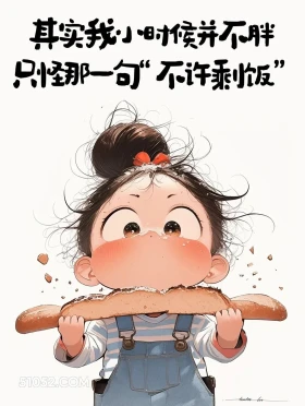 只怪那句：不能剩饭 小女孩 发朋友圈 搞笑文案