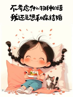 不考虑物种我想和床结婚 小女孩 笑死了 发朋友圈 搞笑文案