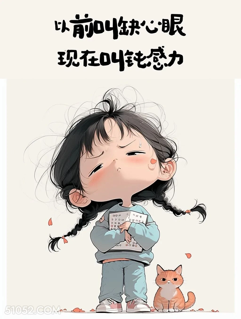 以前叫缺心眼，现在叫钝感力 小女孩 笑死了 搞笑文案
