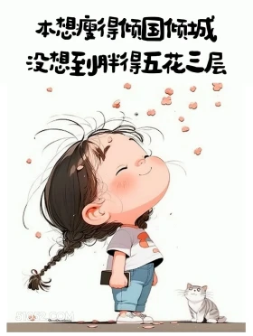 本想瘦的倾国倾城，结果胖的五花三层 小女孩 发朋友圈 搞笑文案
