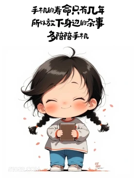 手机寿命只有几年,所以多陪陪手机 小女孩 笑死了 发朋友圈 搞笑文案