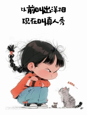 以前叫出洋相,现在叫真人秀 小女孩 笑死了 搞笑文案
