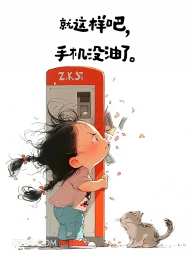 iu这样吧，手机没油了 小女孩 发朋友圈 搞笑文案