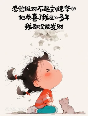 对不起刘德华,他恭喜我这么多年我也没发财 小女孩 笑死了 发朋友圈 搞笑文案