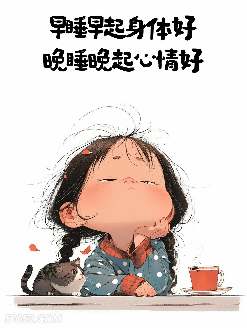 早睡早起身体好，晚睡晚起心情好 小女孩 笑死了 发朋友圈 搞笑文案
