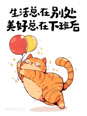 美好总在下班后 猫猫 打工人 下班文案 搞笑文案
