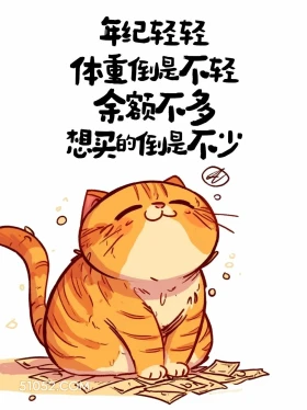 年纪轻轻体重不轻 猫猫 笑死了 发朋友圈 搞笑文案