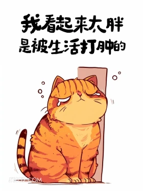 我看起来胖是被生活打肿了 猫猫 笑死了 发朋友圈 搞笑文案