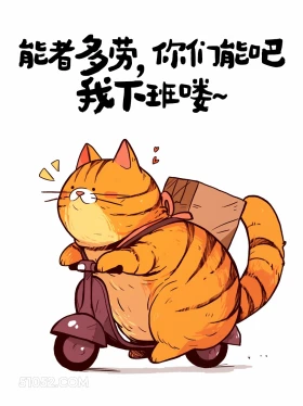 能者多劳,我下班 猫猫 打工人 下班文案 搞笑文案