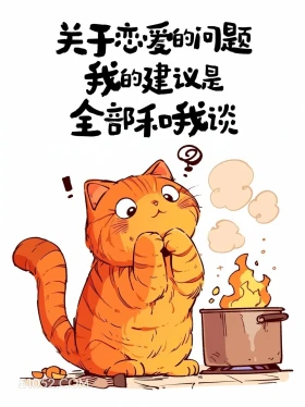 关于恋爱，建议全部和我谈 猫猫 疯感 发朋友圈 搞笑文案