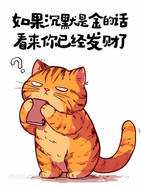 如果沉默是金，你已经发财了 猫猫 皮一下 搞笑文案