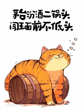 茅台汾酒二锅头,阎王面前不低头 猫猫 喝酒 发朋友圈 搞笑文案