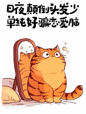 头发少，恋爱脑 猫猫 后劲十足 搞笑文案