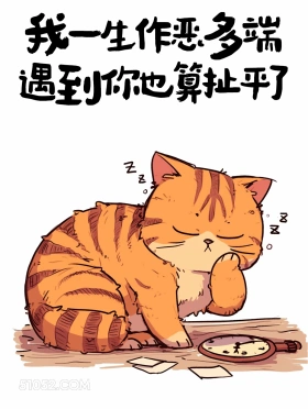 一生作恶多端遇到你也算扯平了 猫猫 后劲十足 搞笑文案
