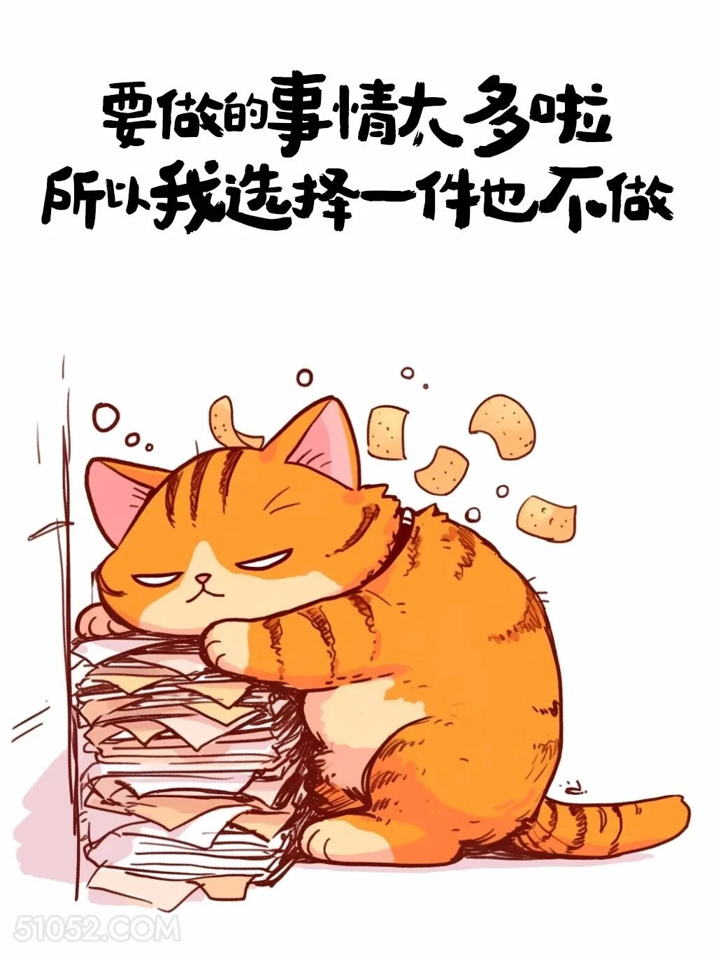 要做的事太多所以一件也不做 猫猫 笑死了 发朋友圈 搞笑文案