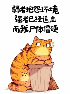 弱者不抱怨环境,强者已经适应,而我尸体僵硬 猫猫 笑死了 发朋友圈 搞笑文案