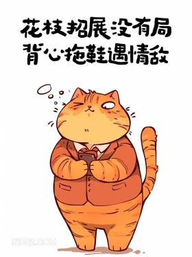 花枝招展没有局，背心拖鞋遇情敌 猫猫 疯感 发朋友圈 搞笑文案