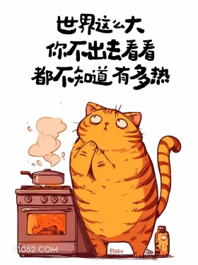 世界这么大,不出去看看都不知道多热 猫猫 好热 发朋友圈 搞笑文案