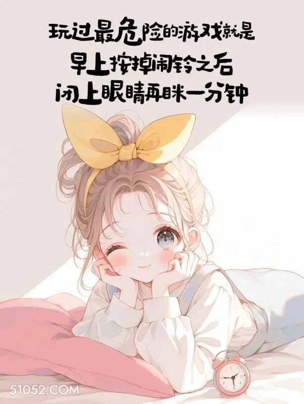 最危险的游戏：闹钟响了再睡一分钟 小女孩 又周一了 搞笑文案