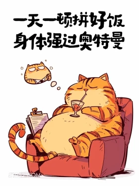 一天一顿拼好饭,身体强过奥特曼 猫猫 有梗 搞笑文案