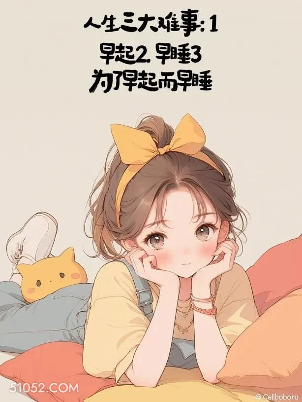 人生三大难事，早起早睡，为了早起而早睡 小女孩 又周一了 搞笑文案