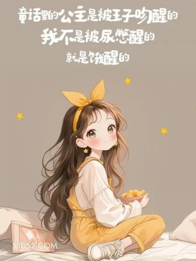 公主被王子吻醒,我不是被尿憋醒就是被饿醒 小女孩 又周一了 搞笑文案