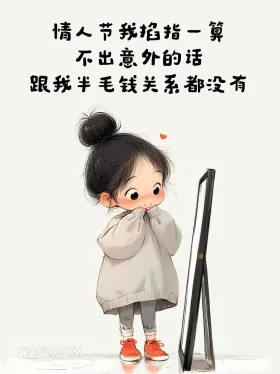 掐指一算请人家和我没半毛钱关系 小女孩 七夕节 搞笑文案