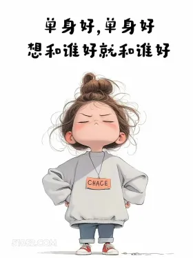 单身好，想和谁好和谁好 小女孩 七夕节 搞笑文案