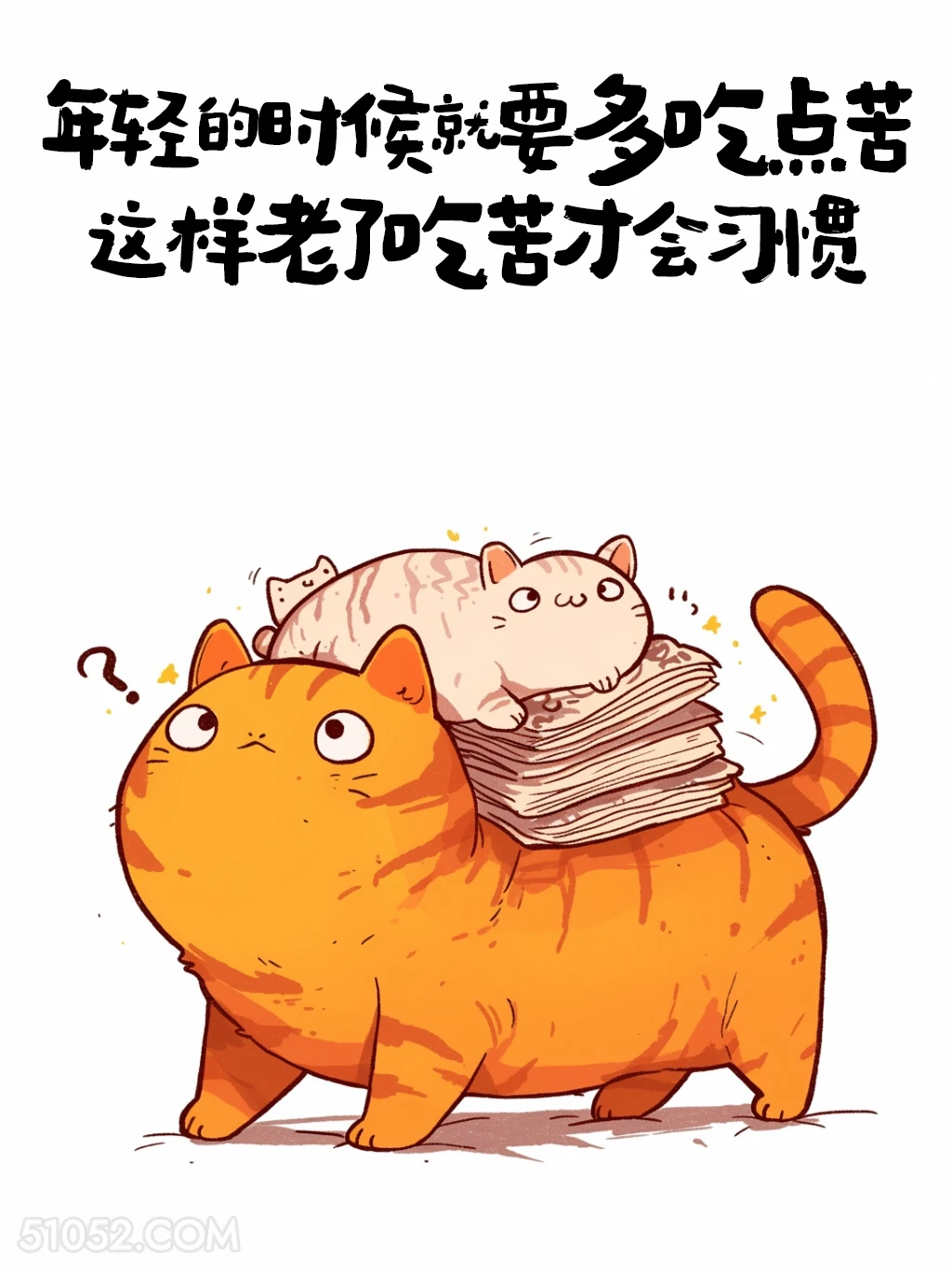 年轻时要多吃苦，老了才能习惯 猫猫 有趣文案 神段子 搞笑文案