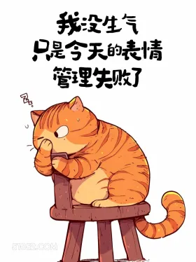 没生气,只是表情管理失败 猫猫 歪理 搞笑文案