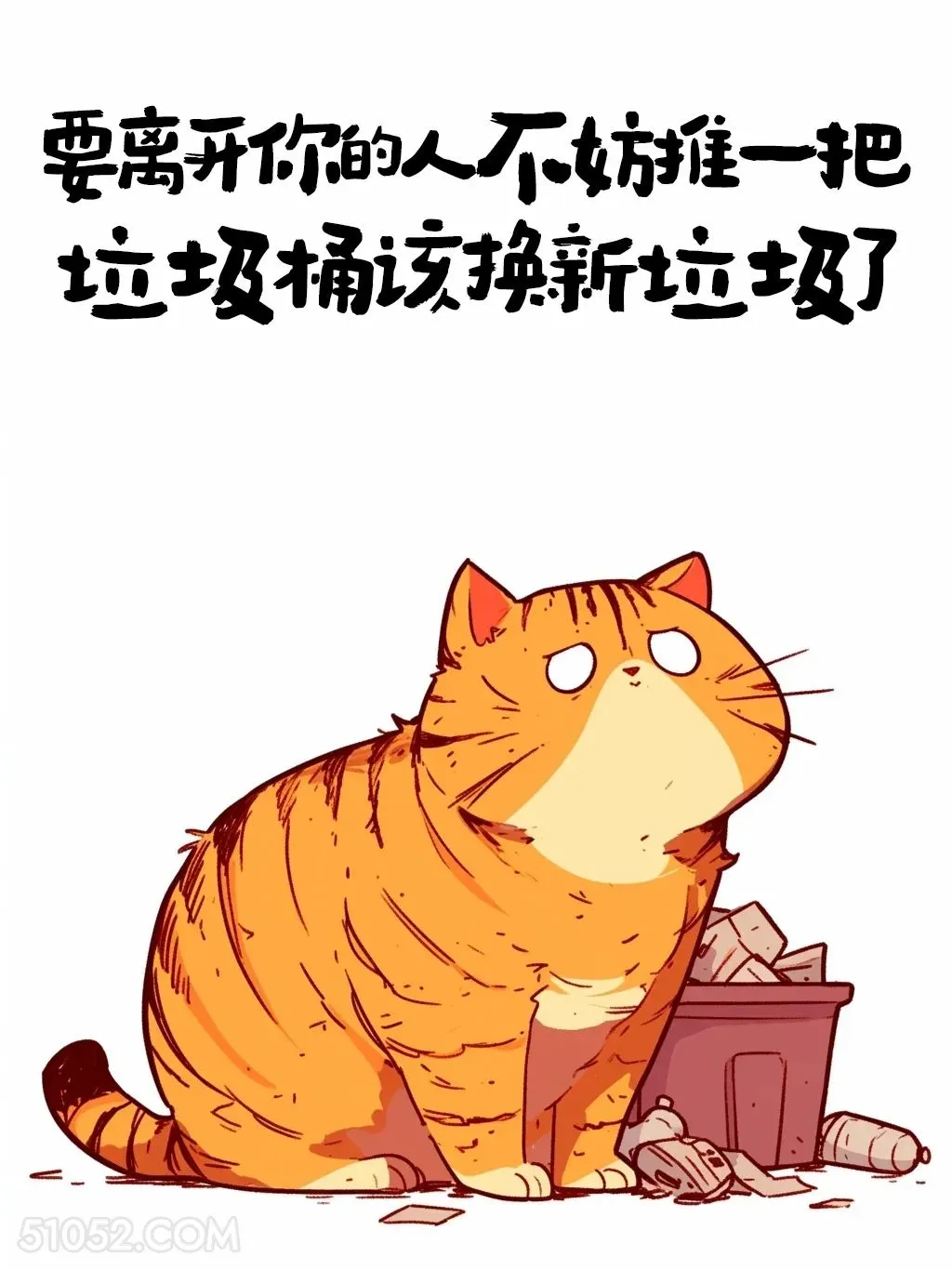 要离开的你的人就像旧垃圾 猫猫 很拽 搞笑文案