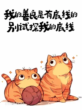我的善良有底线,别试探 猫猫 很拽 搞笑文案