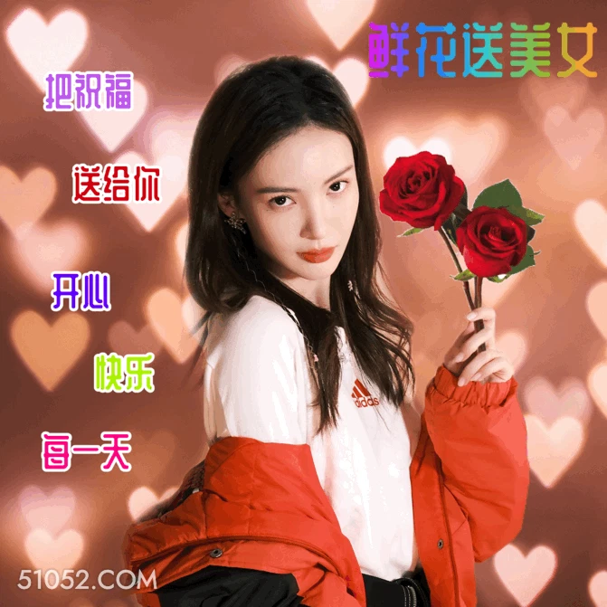 鲜花送美女 金晨 明星 演员 土味情话