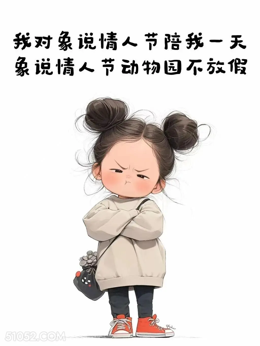 我对象说情人节陪我，象说动物园不放假 小女孩 七夕节 搞笑文案