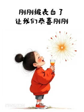 刚刚被表白了，恭喜刚刚 小女孩 七夕节 搞笑文案