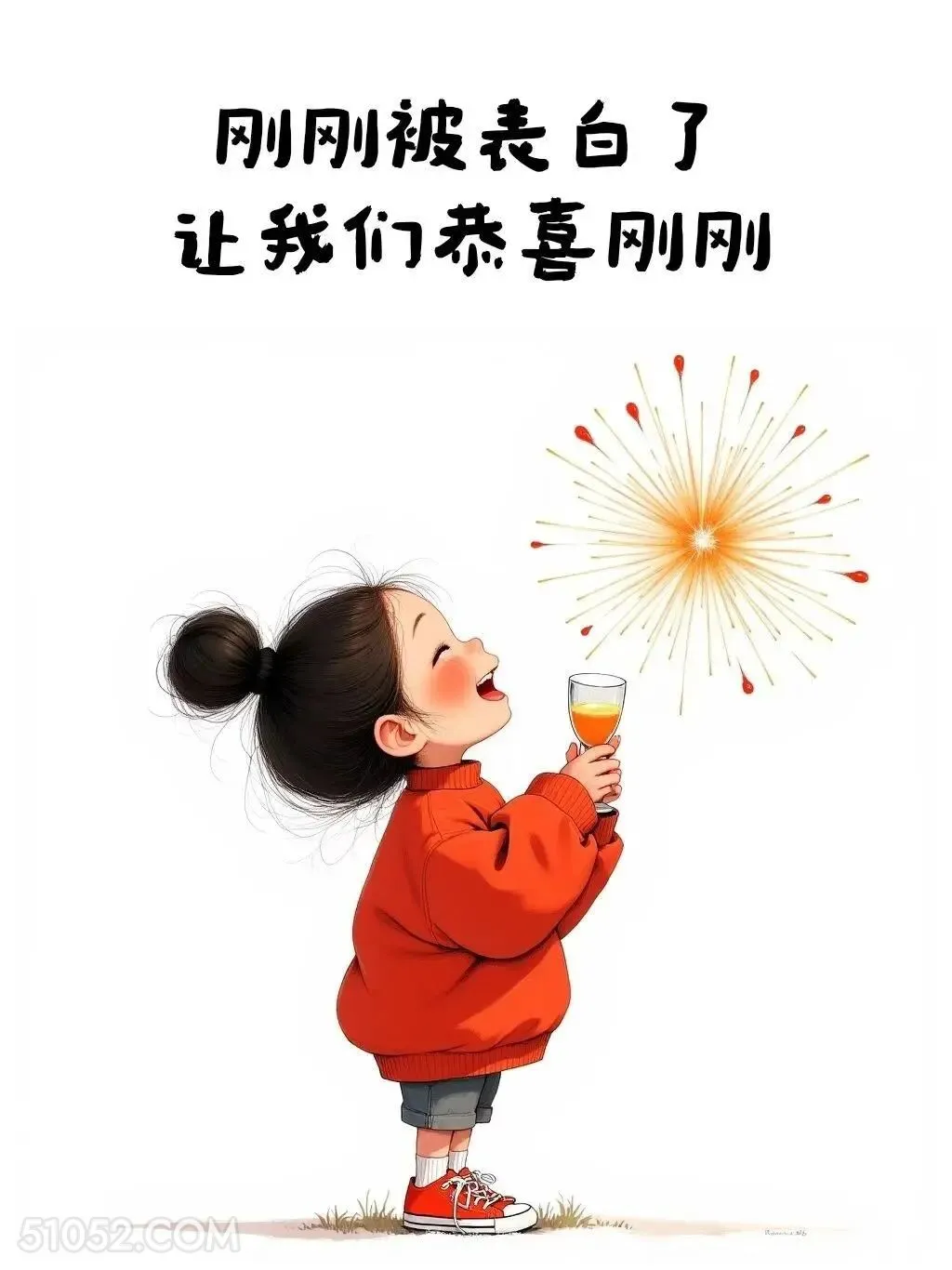 刚刚被表白了，恭喜刚刚 小女孩 七夕节 搞笑文案
