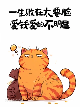 一生拜在太要脸,爱钱爱的不明显 猫猫 人生哲理 搞笑文案