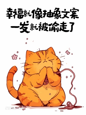 幸福就像抽象文案，一发就被偷走 猫猫 有梗 搞笑文案