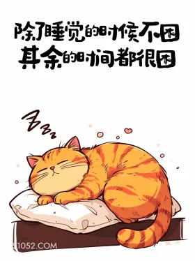 除了睡觉时不困，其余时间都很困 猫猫 发朋友圈 搞笑文案