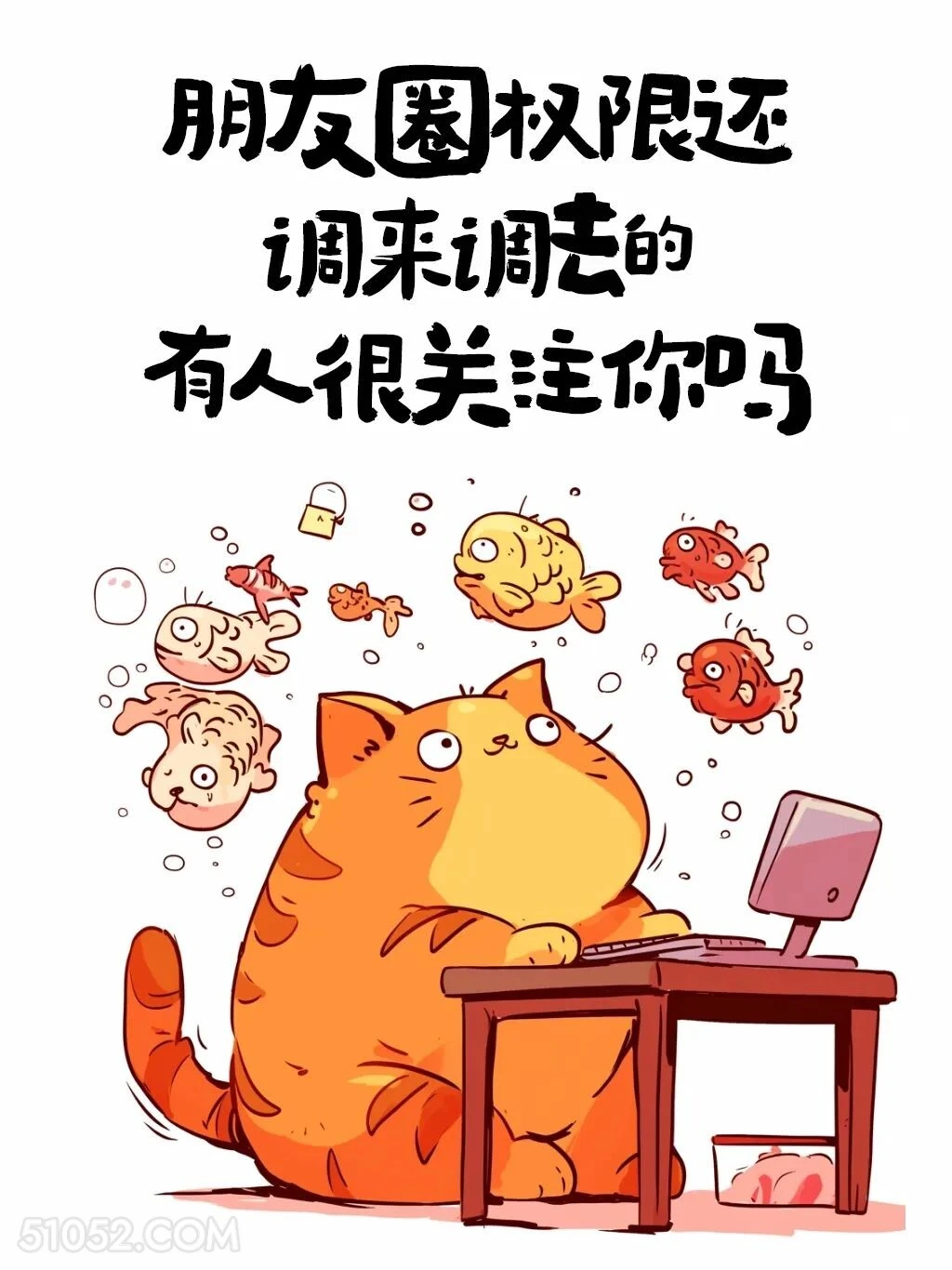 朋友圈权限还调来调去，有人很关注你吗 猫猫 怼人 搞笑文案