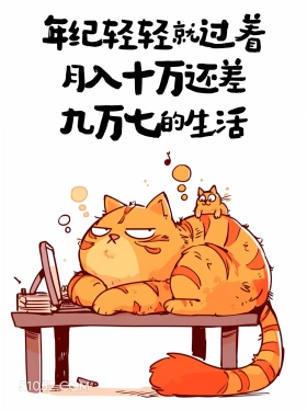 过着月入十万差九万七的生活 猫猫 发工资啦 打工人 搞笑文案