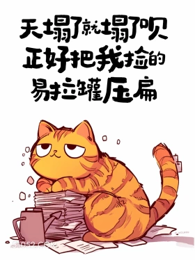 天塌就塌吧，正好把我捡的易拉罐压扁 猫猫 有梗 搞笑文案