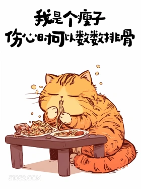 瘦子伤心时可以数数排骨 猫猫 笑死了 发朋友圈 搞笑文案