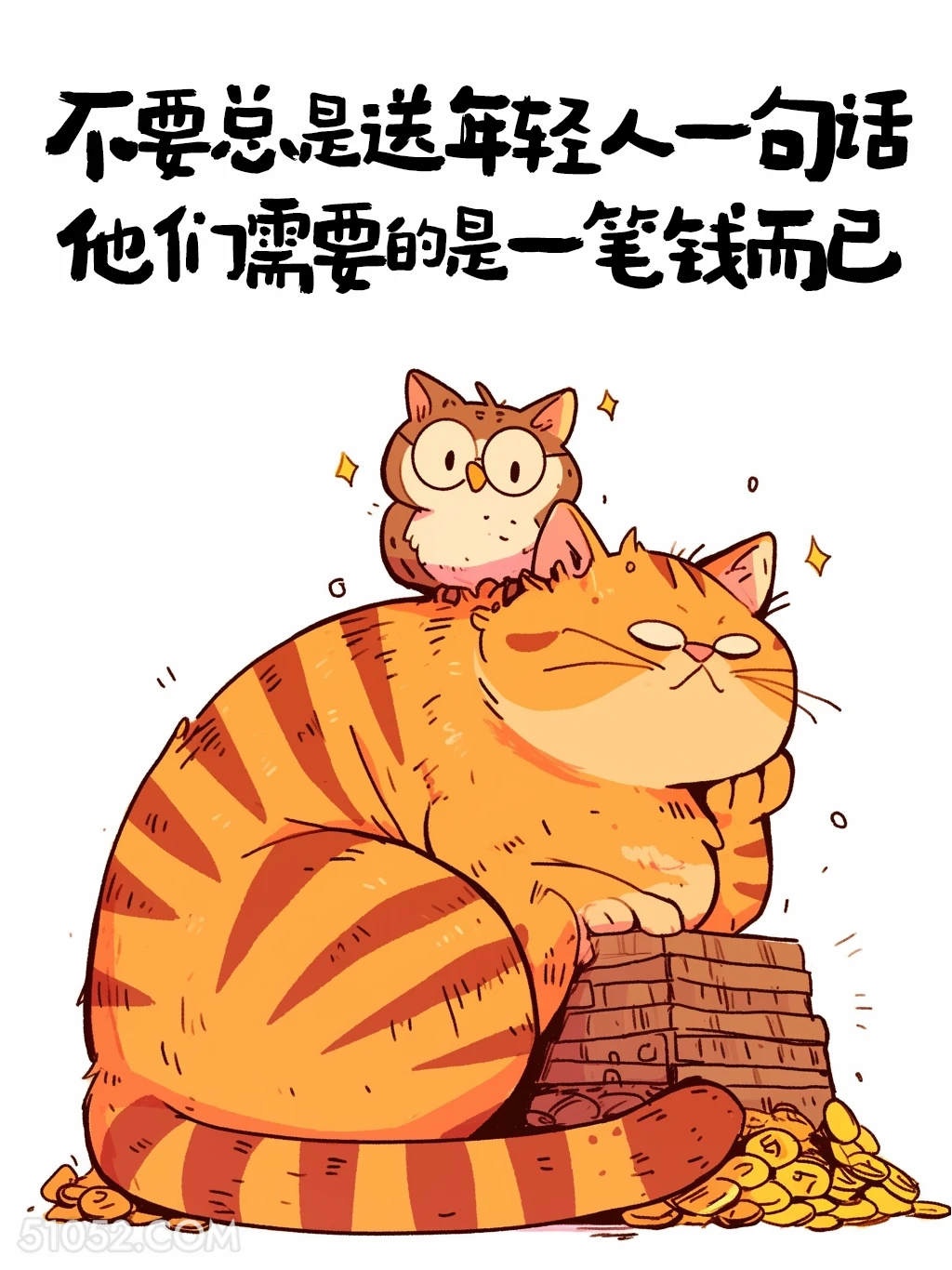 不要总是送年轻人一句话，他们需要的是钱 猫猫 人生哲理 搞笑文案