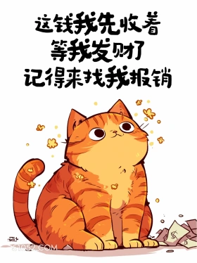 钱我先收着,等我发财了来找我报销 猫猫 收转账 高情商答复 搞笑文案
