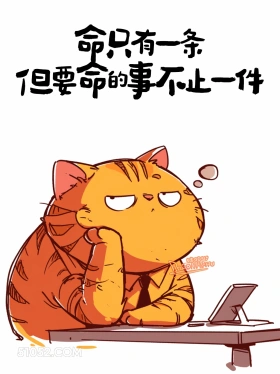 命只有一条,要命的事不止一件 猫猫 人生哲理 搞笑文案